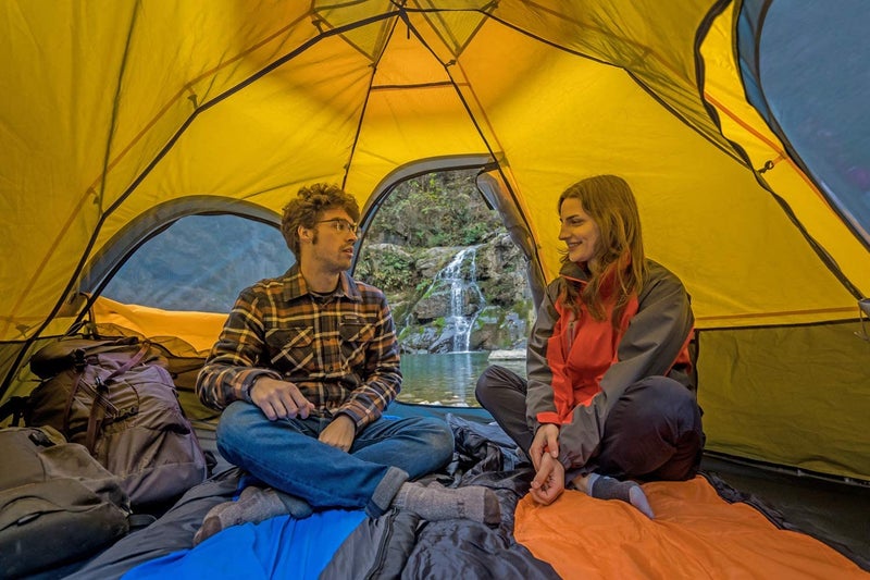 KAZOO Outdoor Family Tent Durable Lightweight, Waterproof Camping Tents Easy Setup, Beach Screen Tent Sun Shade 3 Person (Yellow) - Image 2
